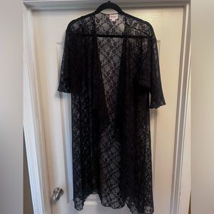 LuLaRoe Black Lace Waterfall Kimono